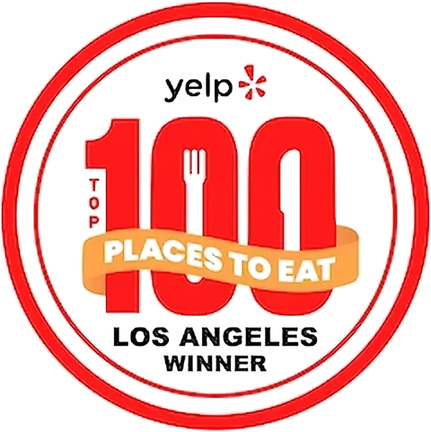 Yelp Top 100 Places to Eat badge, Los Angeles winner